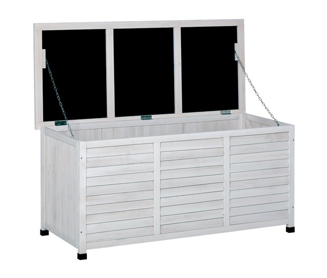 Baúl de Almacenaje Madera de Abeto Outsunny, hogar - muebles 127 Amarillo