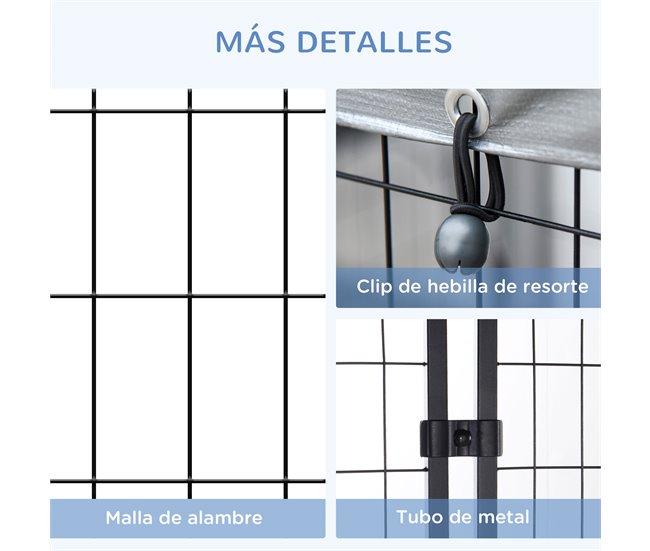 Perrera de Exterior Metal, PE PawHut Negro