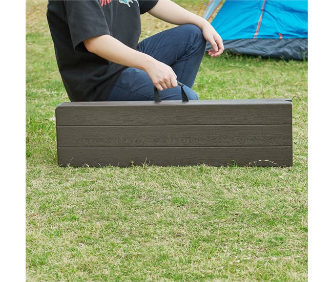 Banco plegable Lillestrøm para 4 personas metal/plástico Madera