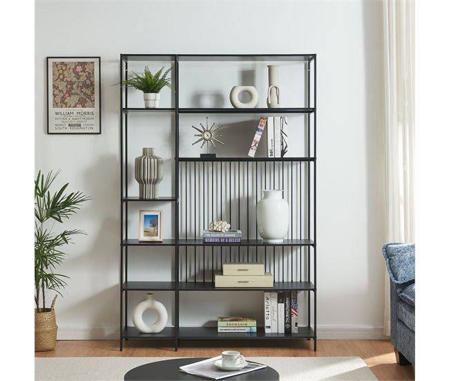 Estantería de pie Rælingen [en.casa] 120 Negro