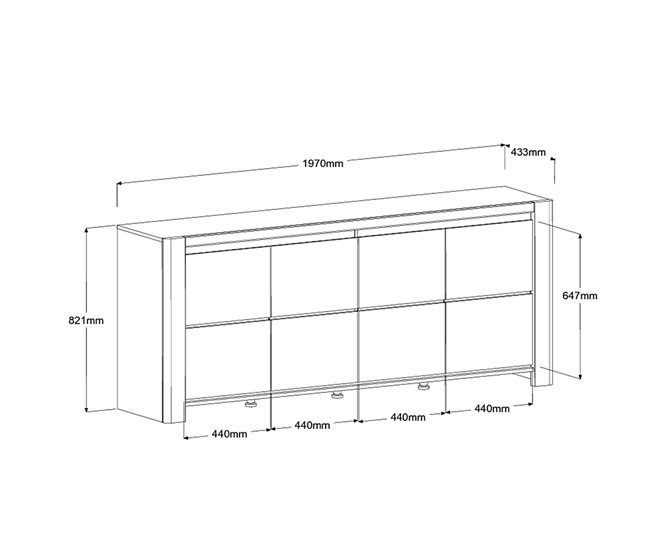 Aparador comedor City  Kronberg Moderno Madera Clara