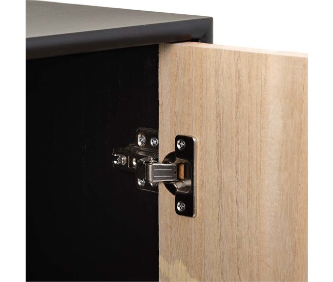 Armario de madera y metal de 2 puertas Negro