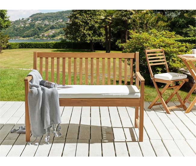 Beliani Cojín de asiento VIVARA Blanco/ Beige