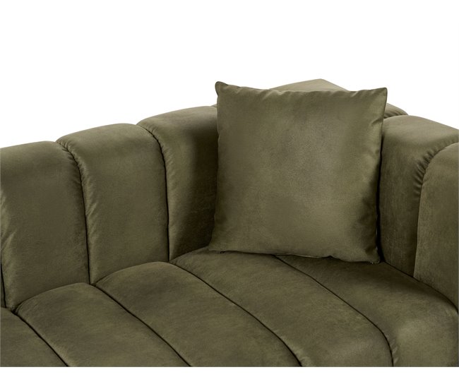 Beliani Chaise longue derecho Terciopelo LANNILS Verde
