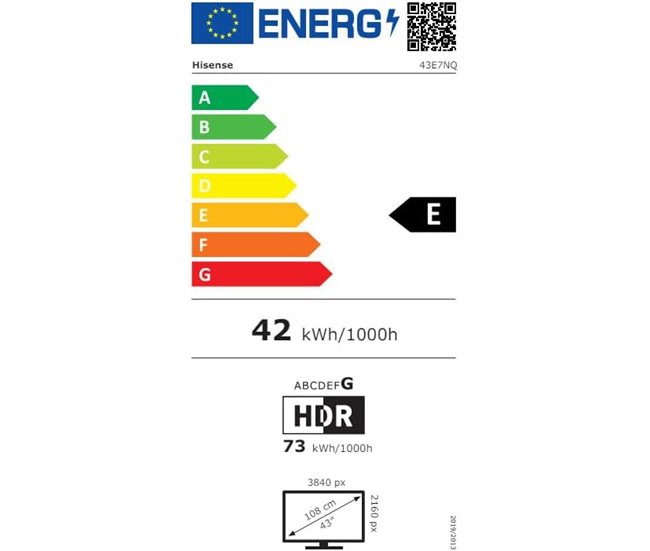 TV HISENSE E7NQ Smart TV Negro