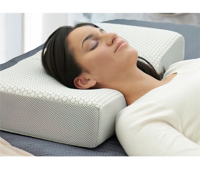 Almohada Antiarrugas ERGO con Funda de Almohada de seda Blanco