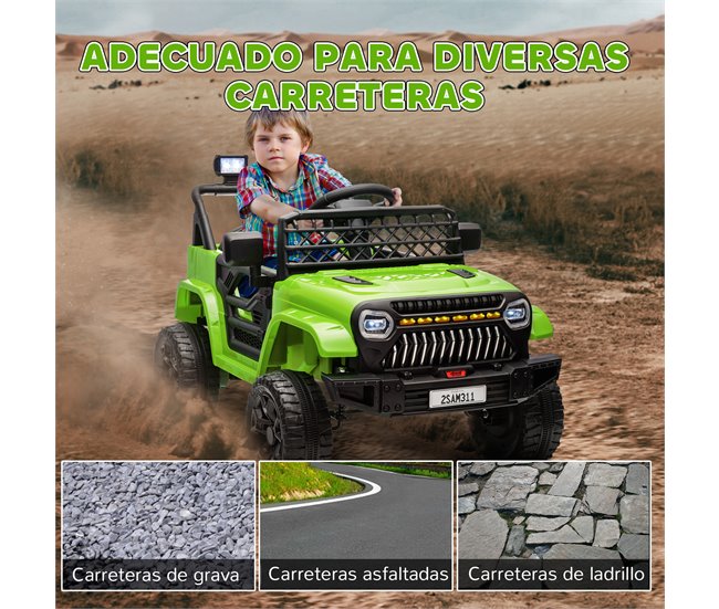 Carro Eléctrico Infantil Plástico, Metal AIYAPLAY Verde
