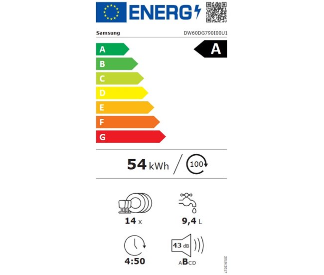 Lavavajillas integrable 60cm 14 cubiertos SAMSUNG DW60DG790I00U1  Inox