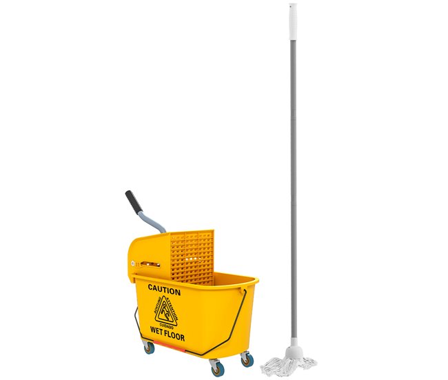 Cubo de Fregona PP HOMCOM, ferretería - lavandería y limpieza Amarillo
