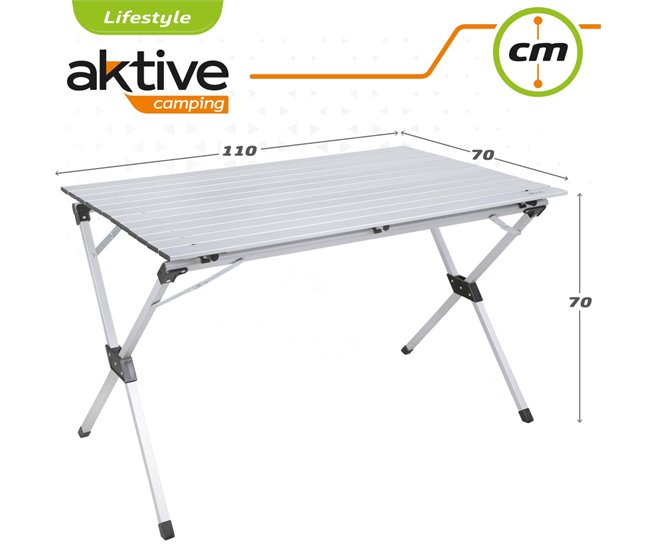 Mesa plegable aluminio para camping Aktive Camping Gris