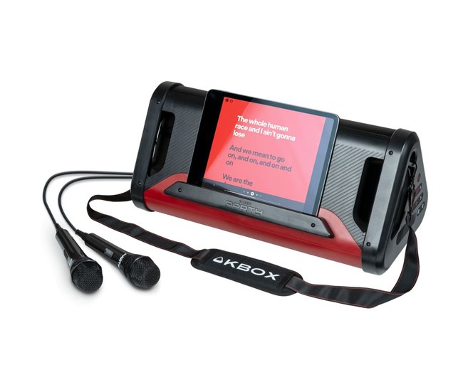 Altavoz con Micrófono Karaoke PARTYBTIPKBOX Negro