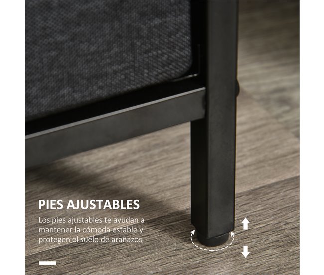 Armario de Salón Tela no Tejida, Metal, MDF HOMCOM 58 Gris