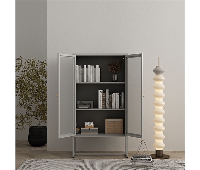 Armario archivador Sund 2 estantes acero Gris
