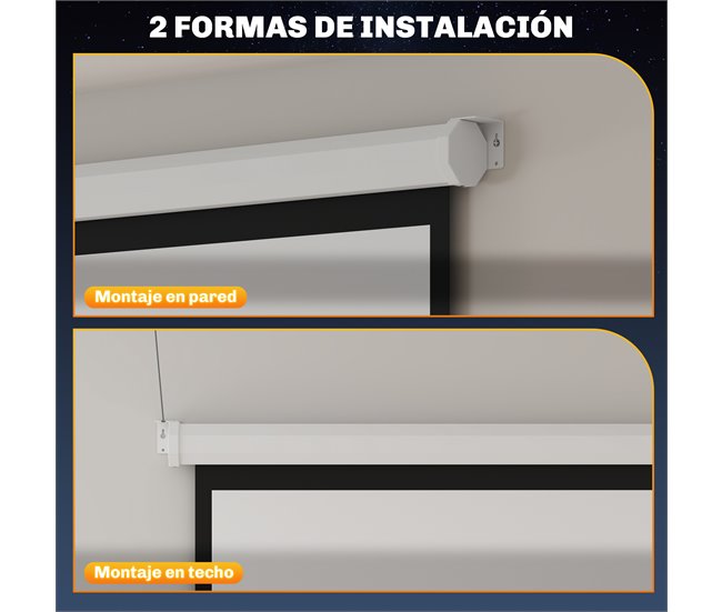 Pantalla Proyector Plástico HOMCOM Blanco