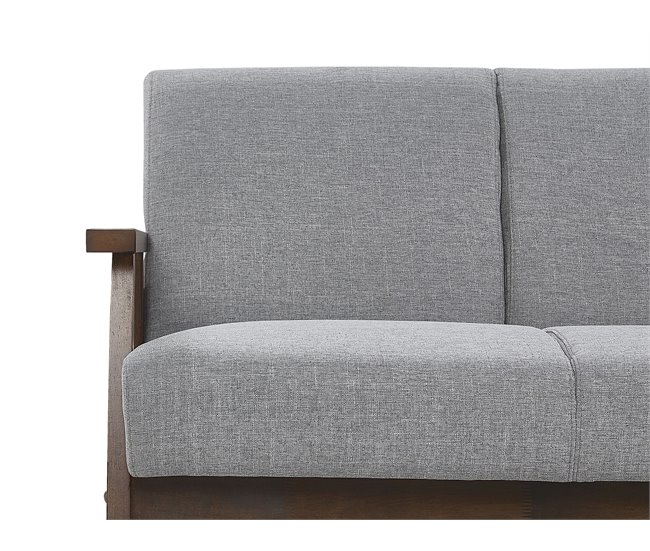 Beliani Sofá de 3 plazas Poliéster ASNES Gris Claro