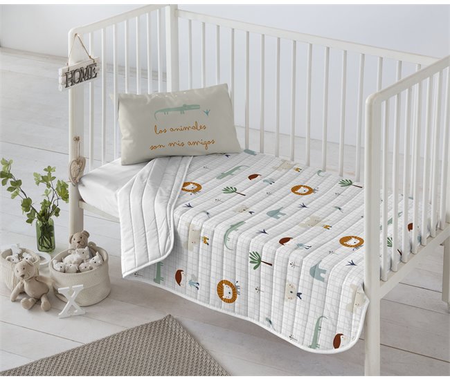 COLCHA BOUTI REVERSIBLE JUNGLA NIÑO Multicolor
