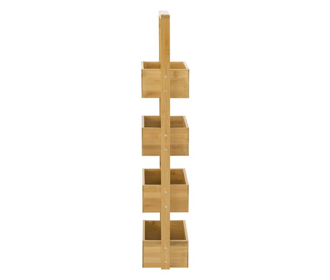 Estantería de bambú con 4 estantes Bardu Natural