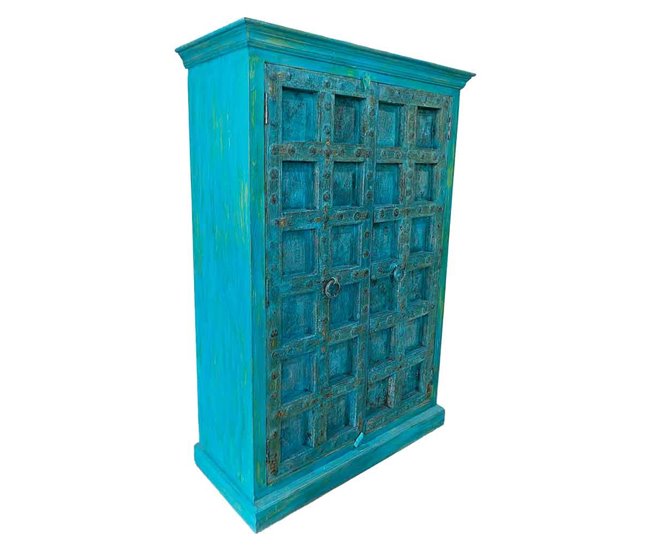 Armario de madera acabado artesanal Azul