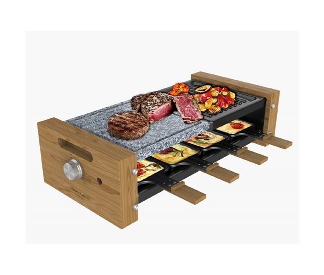 Raclette de madera Cheese&Grill 8400 Wood MixGrill Cecotec Negro