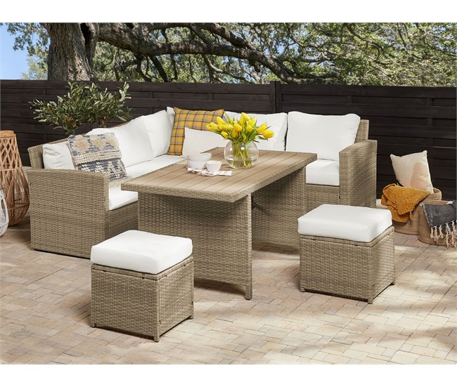 Beliani Conjunto de comedor BARDI Gris Oscuro