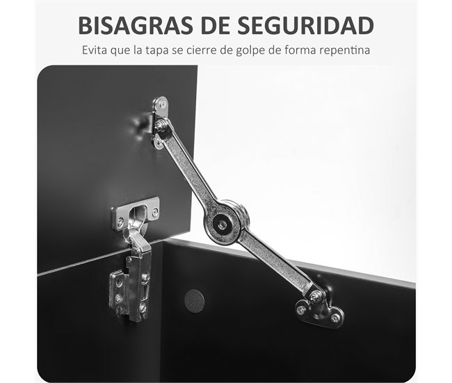 Baúl de Almacenaje Melamina de madera HOMCOM Negro