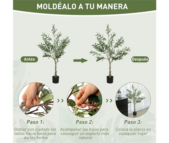 Olivos Artificiales Seda HOMCOM, hogar - decoración Verde