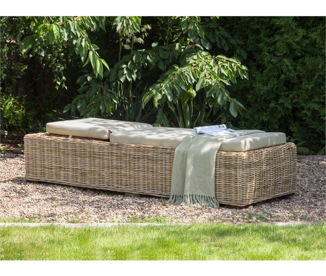 Beliani Tumbona PALESE Gris/natural