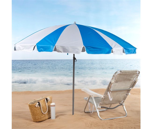 Aktive Sombrilla playa grande inclinable twister UV50 c/funda Azul