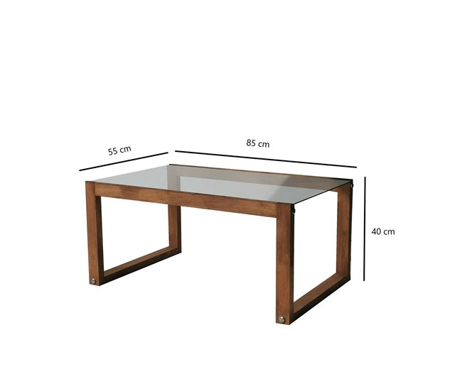 Mesa de centro de madeira 85x55 Marron