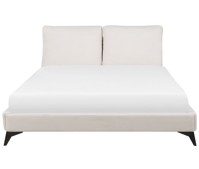 Beliani Cama con somier Chenilla MELLE 195x240 Beige