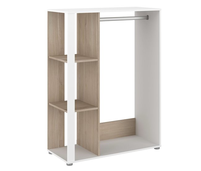 Armario Vestidor Boreal con Cajones y Estantes Blanco/ Madera