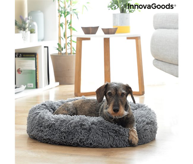 Cama Antiestrés para Mascotas Gris