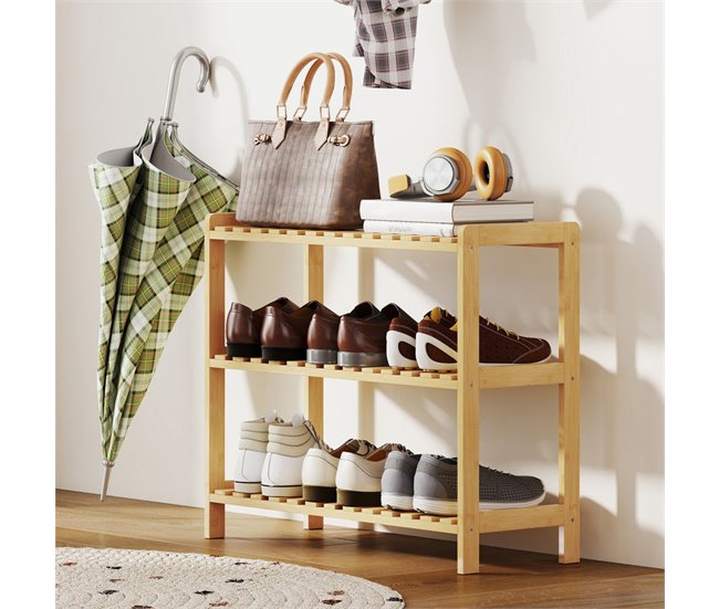 Estantería de Zapatos Bambú HOMCOM, hogar - muebles de recibidor Marron