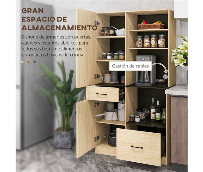 Alacena de Cocina Melamina de Madera HOMCOM Marron