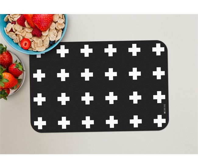Pack 2 manteles individuales Cruces Negro