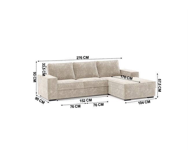 Chaise longue convertible en cama AZZURO Beige