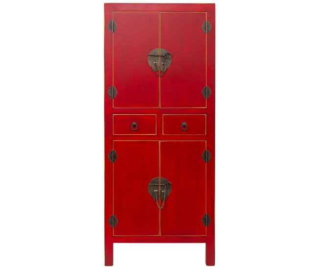 Armario de madera de 2 cajones y 4 puertas Blanco