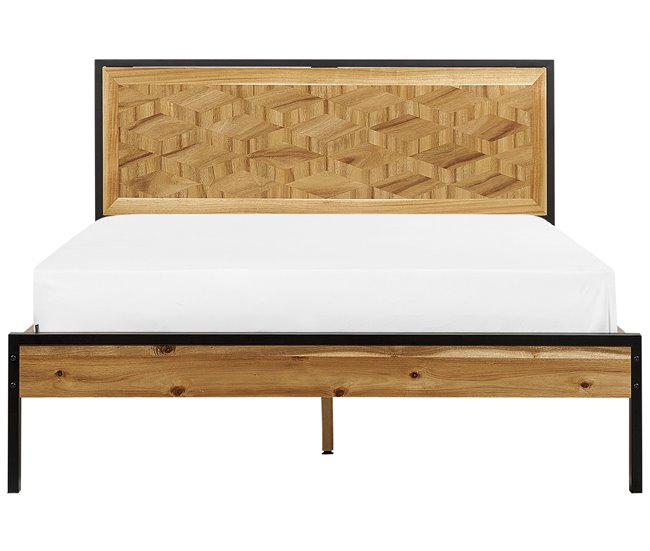 Beliani Cama con somier MDF ERVILLERS Marron