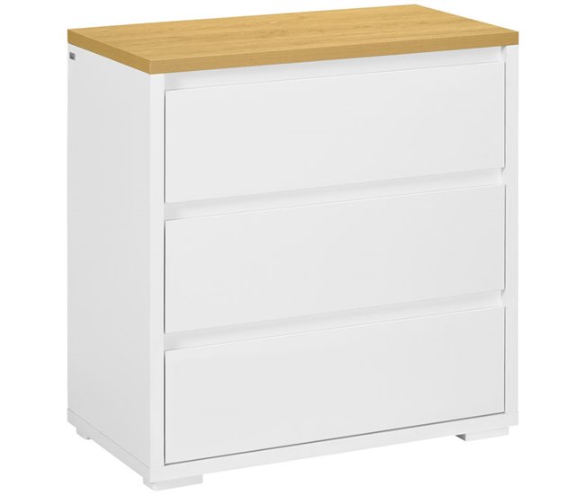 Cómoda para Dormitorio Melamina de Madera HOMCOM Blanco