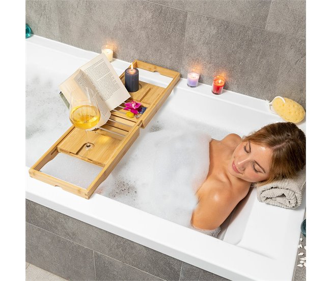 Bandeja para Bañera de Bambú Extensible Multicolor