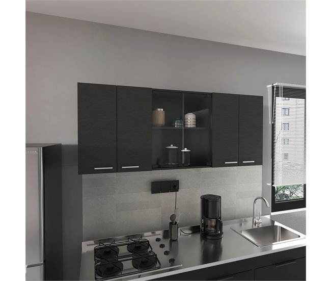 Mueble de Pared Cocina con Cristal 150 Blanco