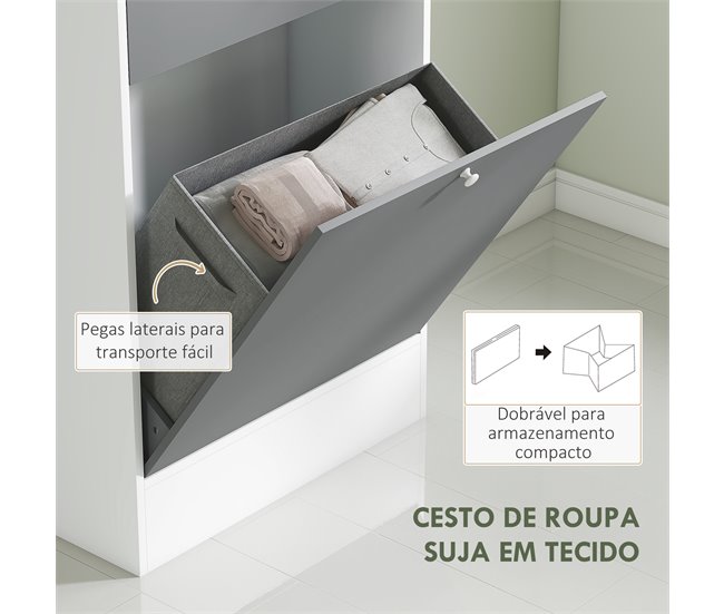 Armario Alto Baño Melamina de Madera HOMCOM, hogar - baño Blanco