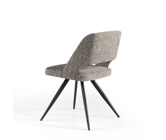 ANGEL CERDA Silla comedor tapizada tela gris Negro