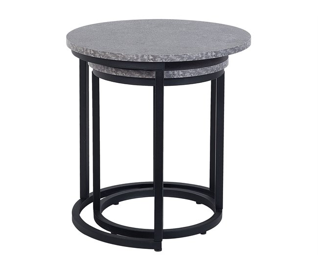 Beliani Conjunto de mesas DENNY 48x48 Negro