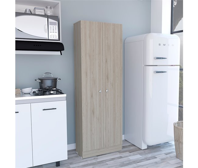 Armario Multifuncional Z, con dos puertas y estantes internos Gris