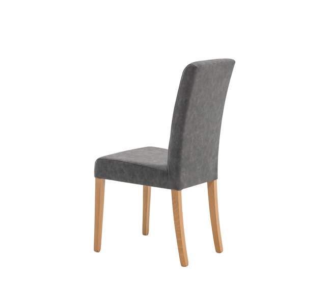 Silla GANT tapizada en pu gris Grafito