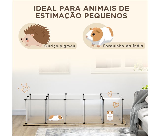 Valla para Mascotas Acero, Poliéster, PP PawHut Transparente
