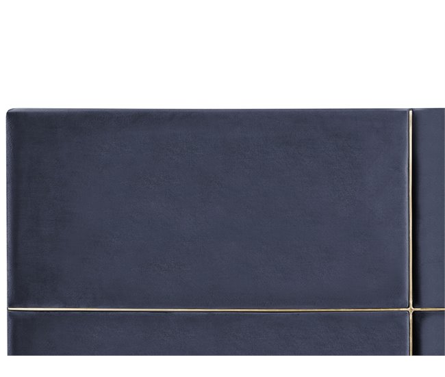Beliani Cama con somier Terciopelo VERNOYES 148x214 Negro