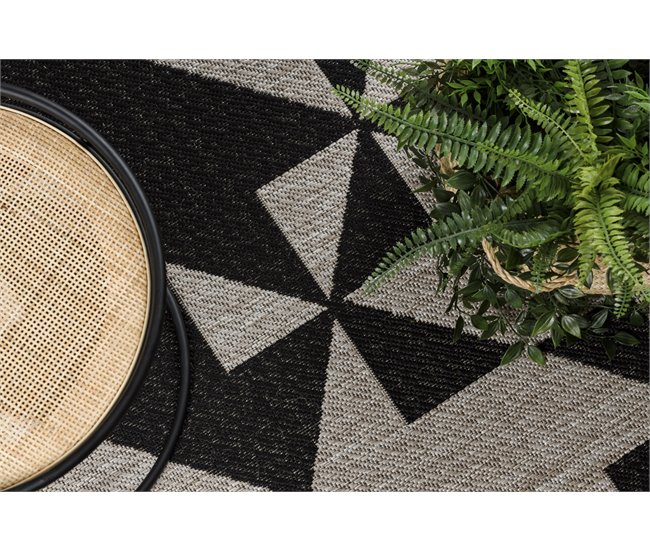Alfombra de cuerda sisal FLOORLUX 20489 Triángulo 240x330 Gris