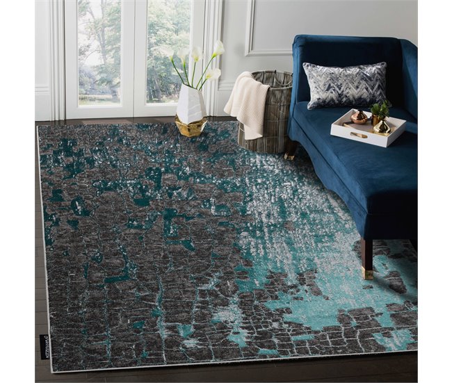 Alfombra DE LUXE moderna 2079 Ladrillo - Structura 140x190 Verde